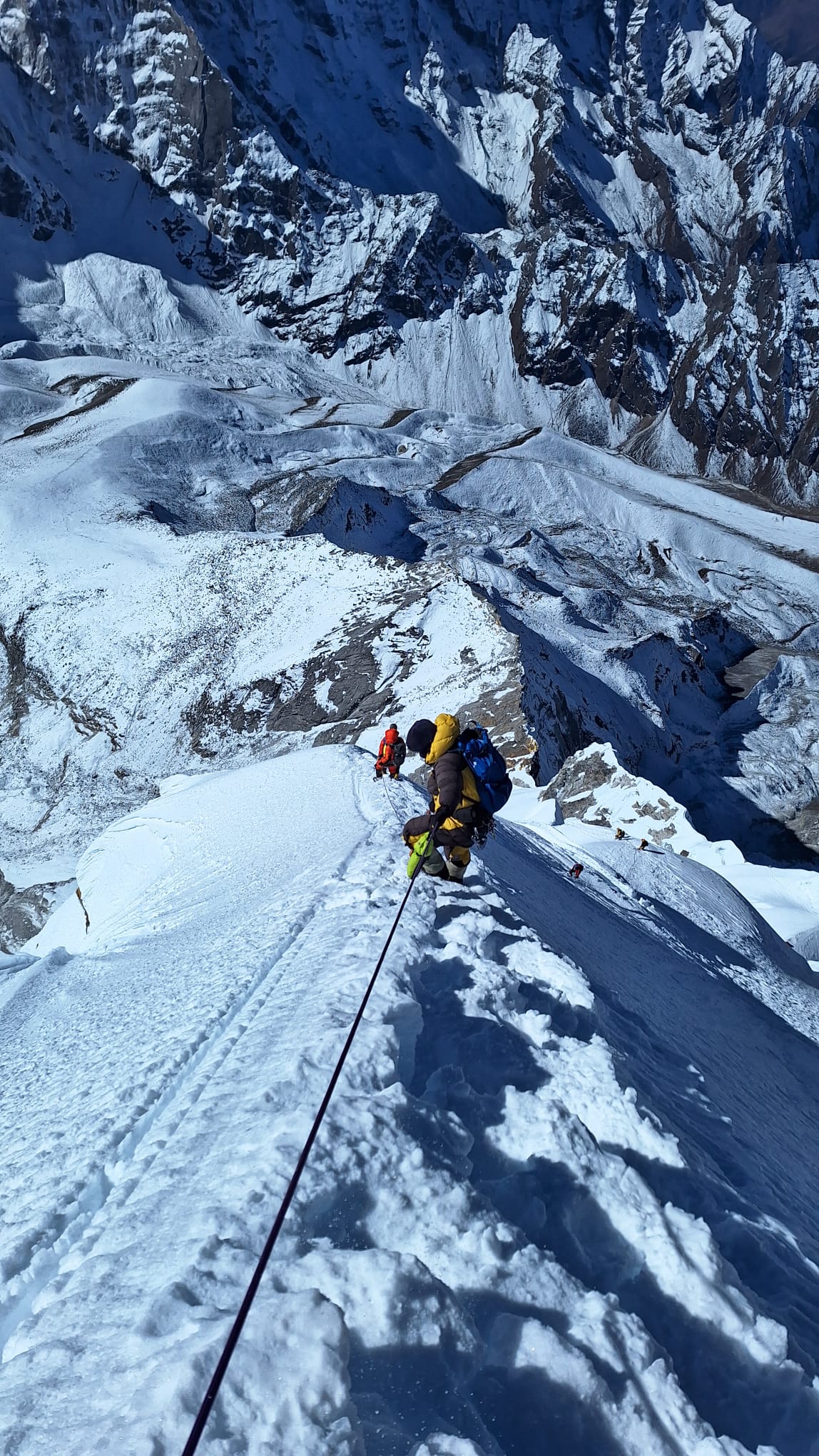 Descent after a successful summit